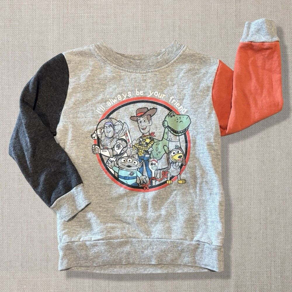 Disney Pixar Toy Story Friends Sweatshirt Toddler Boys 3T Gray
